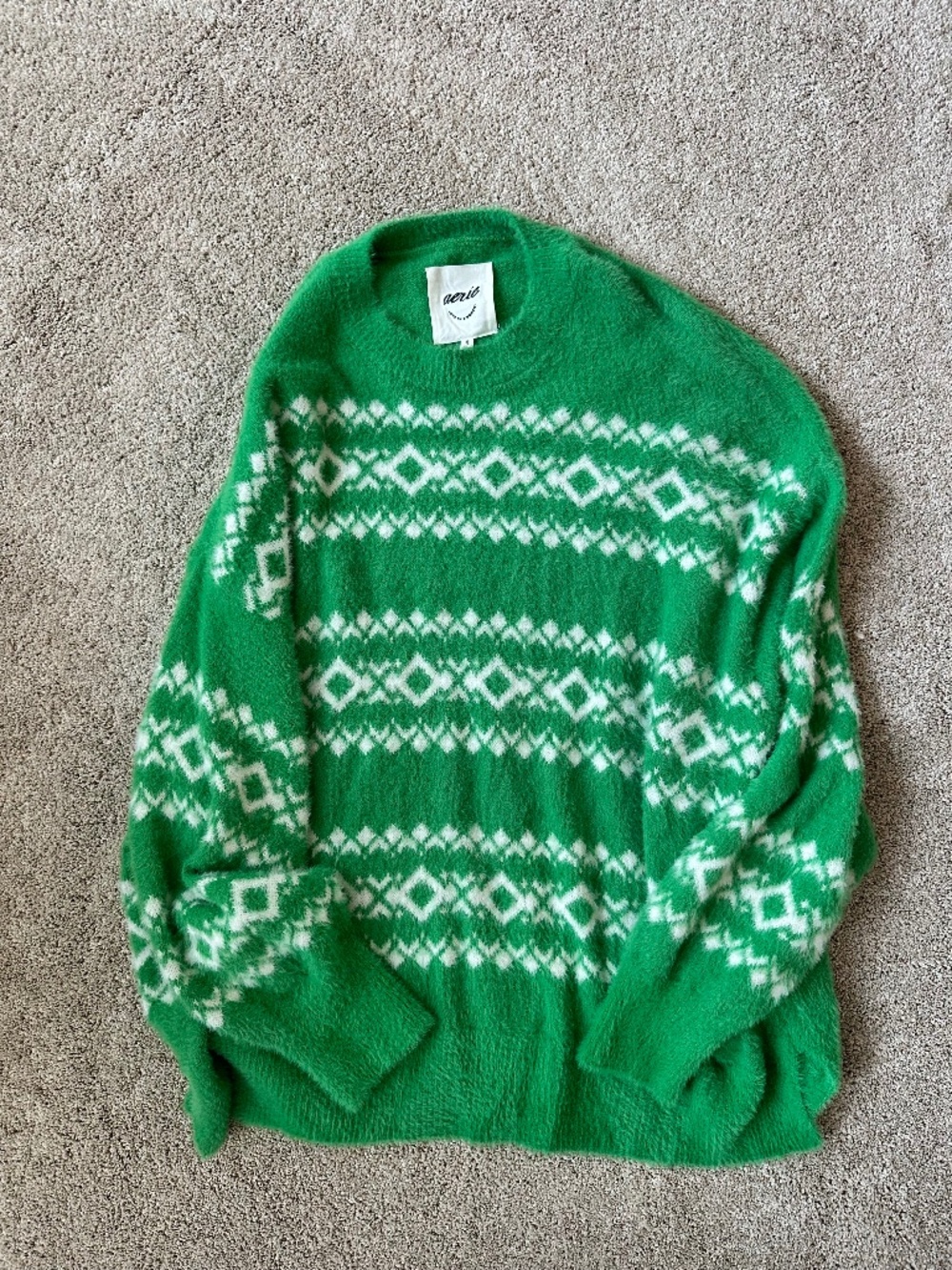 Aerie Green Fair Isle Sweater